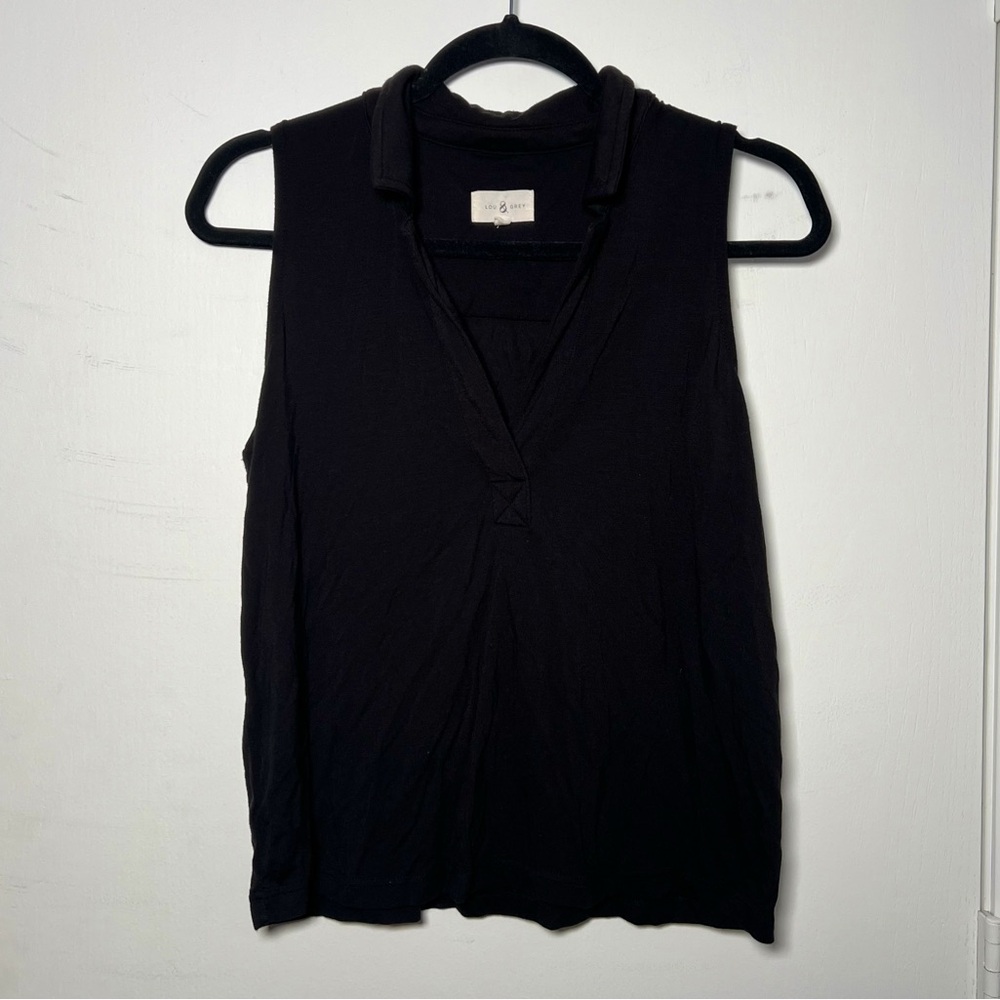 Loft Lou & Grey M Soft & Stretchy V Neck Collared Tank Top